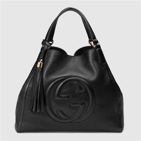 gucci lurex|Gucci black leather bag.